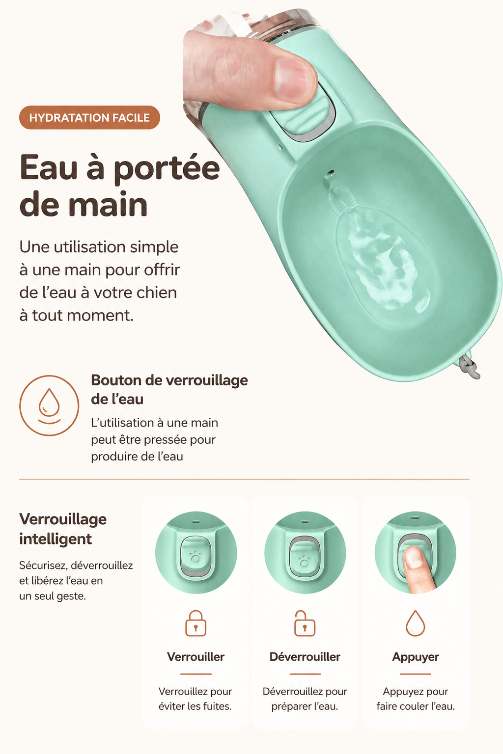 Pawly Bowl — Gamelle d'eau portative pour chien